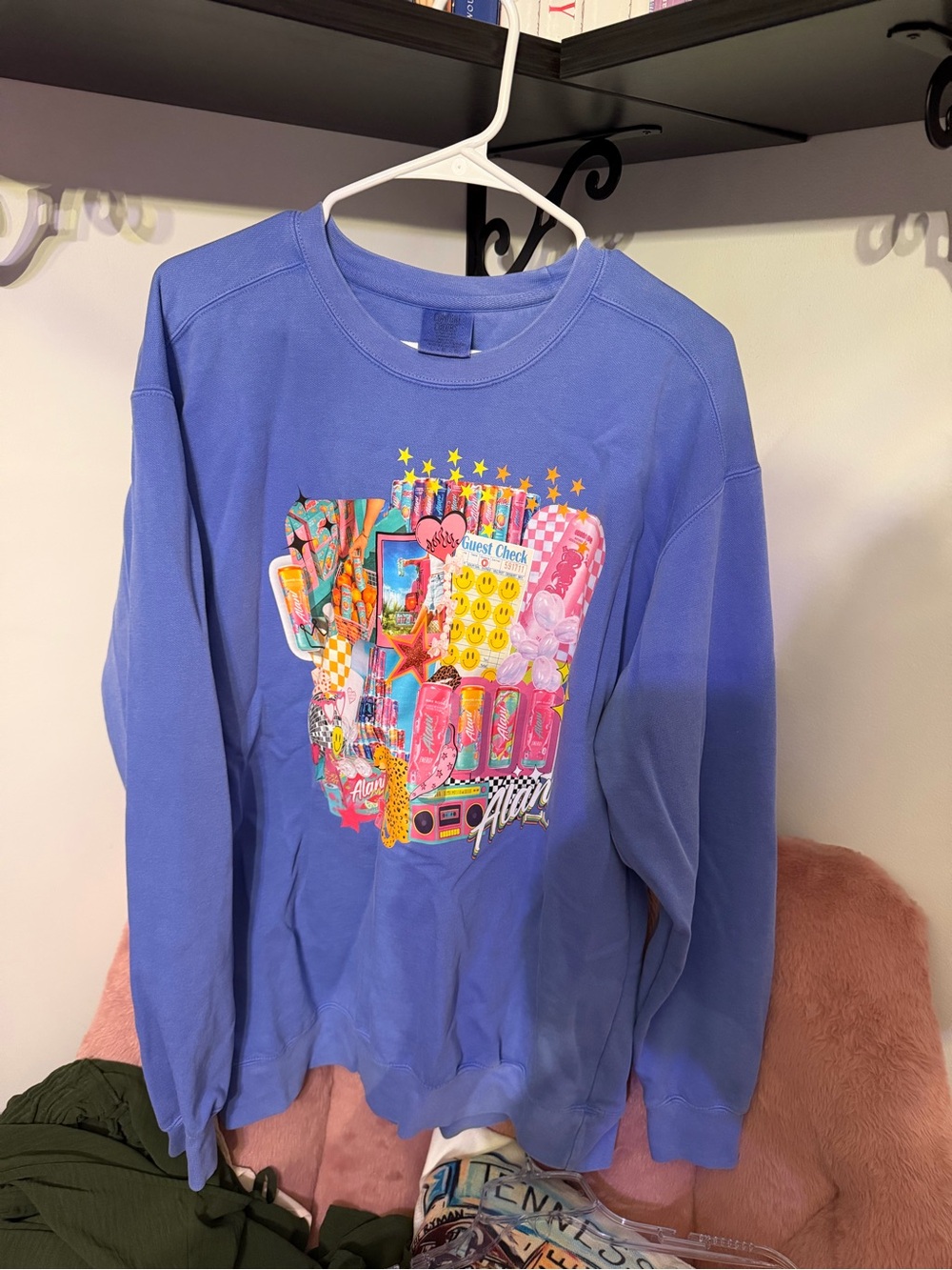 Blue Alani Graphic Crewneck Sweatshirt